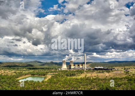 Aerial of Stanwell Power Generation a coal fired base load electric ...