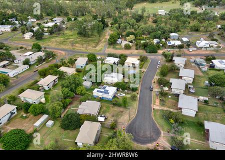 Aerial of the small village of Bluff Central Highlands Queensland Australia Stock Photo