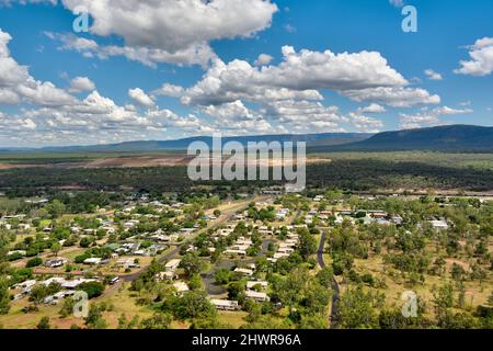 Aerial of the small village of Bluff Central Highlands Queensland Australia Stock Photo