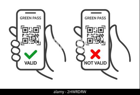 Green pass signs Stock Vector