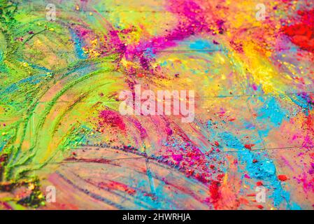 Abstract Multi Color colorful color powder background Stock Photo