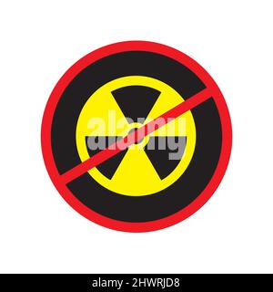 radiation is prohibited nuclear danger sign Stock Vector