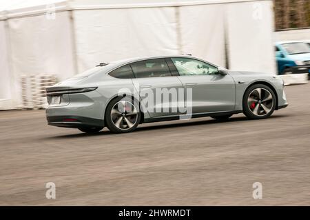 Nio ET7 on a test track during an official media test in Shanghai, China. Stock Photo