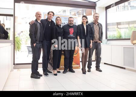 Rome, Italy. 07th Mar, 2022. Cast attends the photocall of the film 'C'era una volta il crimine' in Rome (Photo by Matteo Nardone/Pacific Press) Credit: Pacific Press Media Production Corp./Alamy Live News Stock Photo