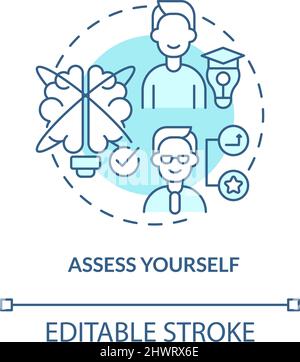 Assess yourself turquoise concept icon Stock Vector