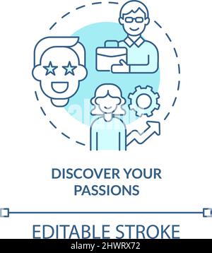 Discover your passions turquoise concept icon Stock Vector