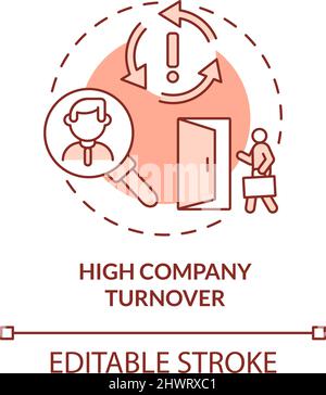 High company turnover terracotta concept icon Stock Vector