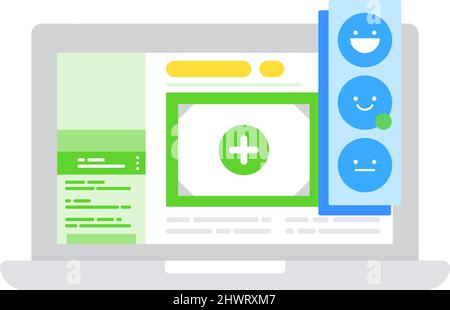 Photo processing program vector icon. Application for working with image. Upload, add, retouching and editing picture for posting Stock Vector