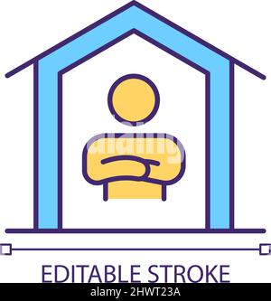 Abuser at home RGB color icon Stock Vector