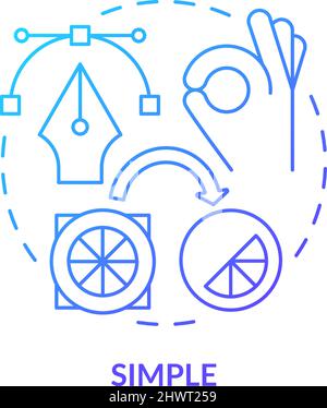Simple blue gradient concept icon Stock Vector