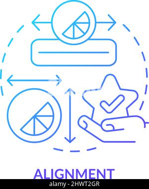 Alignment blue gradient concept icon Stock Vector