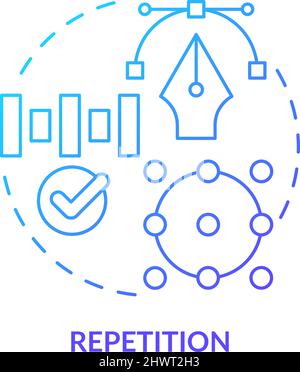 Repetition blue gradient concept icon Stock Vector