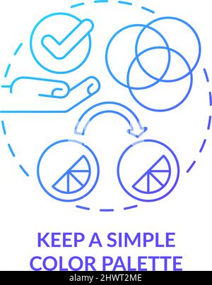 Keep simple color palette blue gradient concept icon Stock Vector