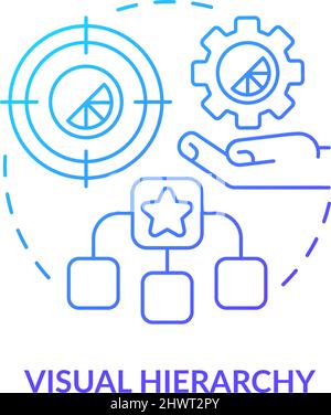 Visual hierarchy blue gradient concept icon Stock Vector