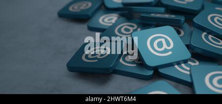 Email Technology Concept with at symbol on tiles 3d illustration Stock Photo