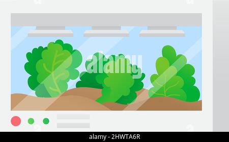 Greenhouse tabletop icon flat vector smart tech Stock Vector
