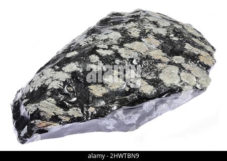 snowflake obsidian from Mexico isolated on white background Stock Photo