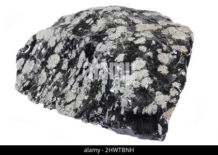 snowflake obsidian from Mexico isolated on white background Stock Photo