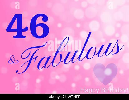 46th birthday card wishes illustration Stock Photo