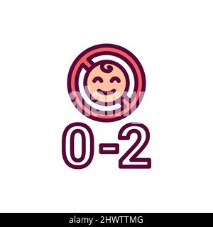 Age limit line color icon. Physiotherapy, acupuncture. Stock Vector