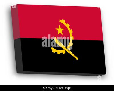 3D vector flag of Angola Stock Vector