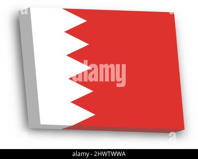 3D vector flag of Bahrain Stock Vector