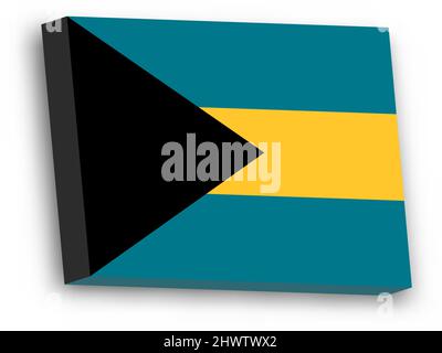 3D vector flag of Bahamas Stock Vector