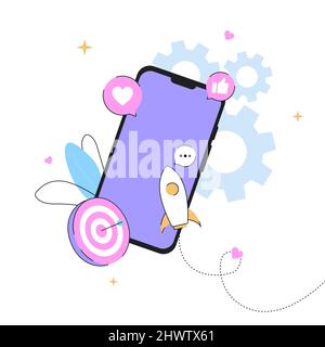 Abstract Marketing Illustration. Purple objects. Vector illustration Stock Vector