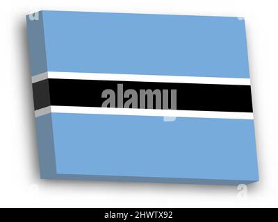 3D vector flag of Botswana Stock Vector