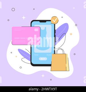Online Payment Illustration. Fashion Shopping. Marketing Concept. Vector illustration Stock Vector