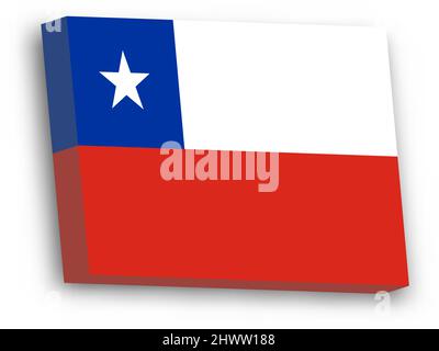 3D vector flag of Chile Stock Vector