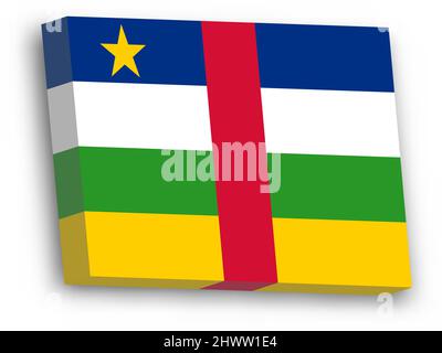 3D vector flag of Central African Republic Stock Vector