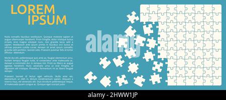 Simple jigsaw puzzle template - pieces on right side, empty space for text left Stock Vector