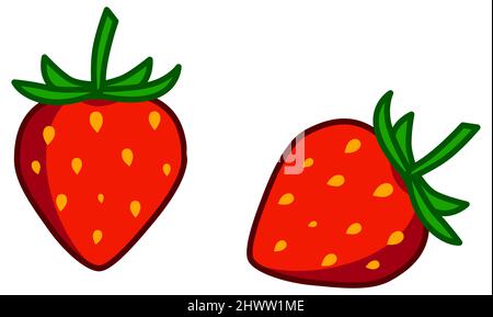 Simple strawberry icon vector drawing Stock Vector