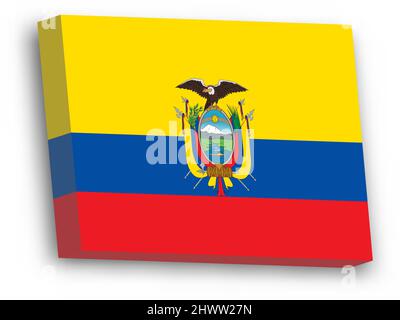 3D vector flag of Ecuador Stock Vector