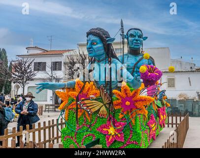 One of the many outsized comic book/avatars characters placed around Loule, Portugal,  for Carnaval Loule. Stock Photo