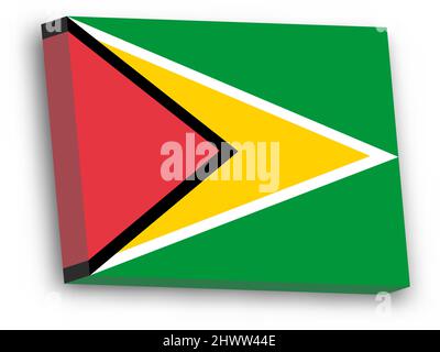 3D vector flag of Guyana Stock Vector