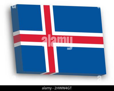 3D vector flag of Iceland Stock Vector