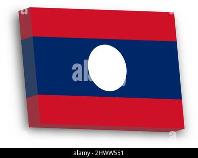 3D vector flag of Laos Stock Vector