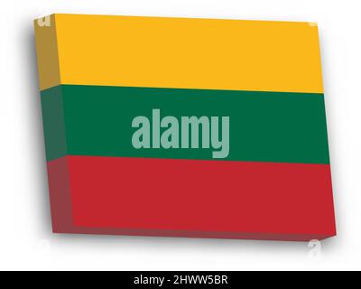 3D vector flag of Lithuania Stock Vector