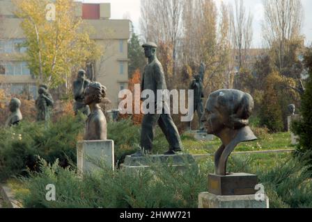 Sculptures on Display at the Museum of Socialist Art, Sofia, Bulgaria. Stock Photo