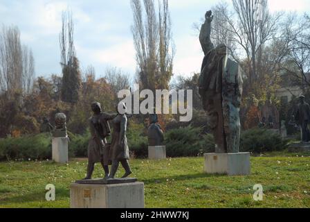 Sculptures on Display at the Museum of Socialist Art, Sofia, Bulgaria. Stock Photo