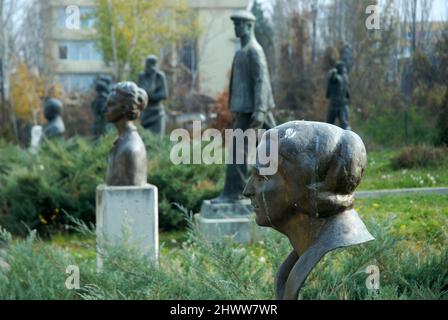 Sculptures on Display at the Museum of Socialist Art, Sofia, Bulgaria. Stock Photo