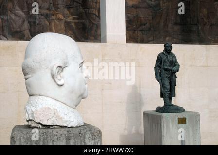 Sculptures on Display at the Museum of Socialist Art, Sofia, Bulgaria. Stock Photo