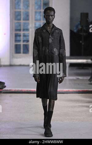 Model Mamuor Majeng walks on the runway at the Isabel Marant fashion ...
