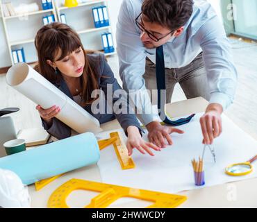The engineers working on new project Stock Photo