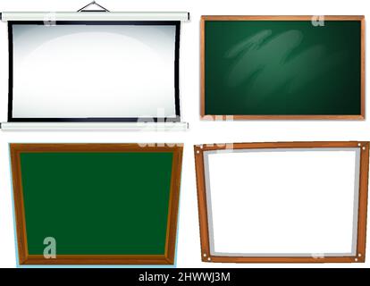 Set of blank frame board illustration Stock Vector
