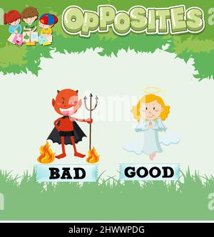 Opposite words for good and bad illustration Stock Vector Image & Art ...