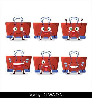 Cartoon character of red binder clip with smile expression. Vector illustration Stock Vector