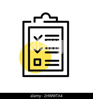 Checklist with marked checkboxes. Pixel perfect, editable stroke color icon Stock Vector